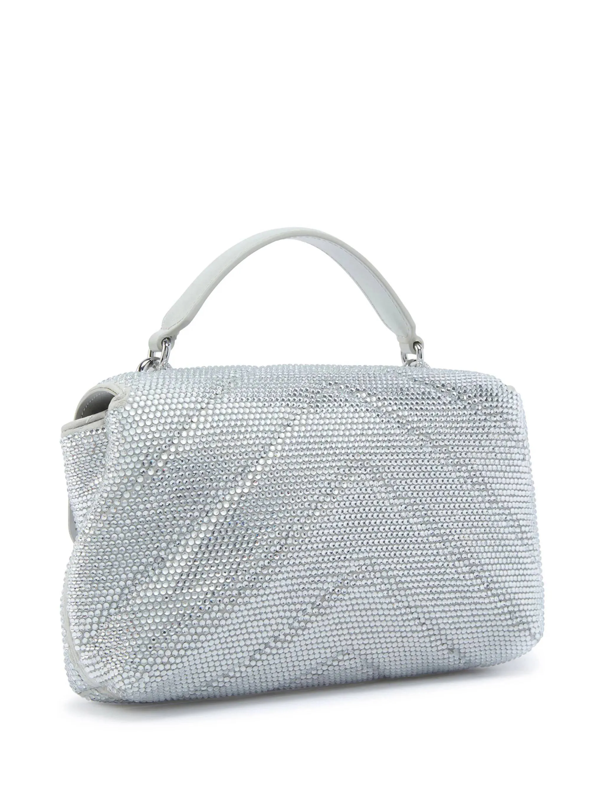 Silver Rhinestone Buckle Foldover Bag