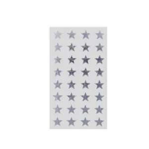 Silver Star Sticker Labels (set of 128)