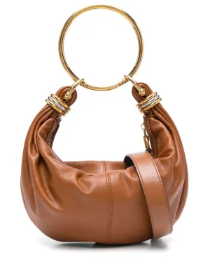 Small Bracelet Hobo Bag in Clay Brown