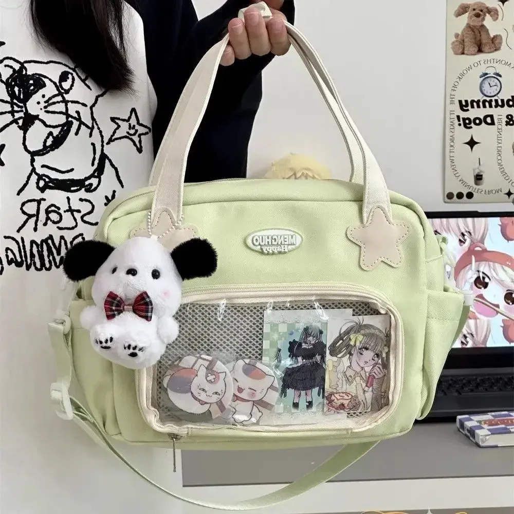 Sohiwoo Japanese JK Handbags for Women Cute Sweet Shoulder Bag Fashion White Lolita Ita Kawaii Versatile Collegiate Style Bag