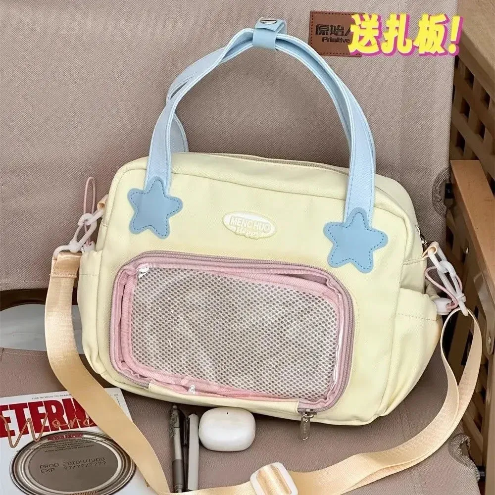 Sohiwoo Japanese JK Handbags for Women Cute Sweet Shoulder Bag Fashion White Lolita Ita Kawaii Versatile Collegiate Style Bag