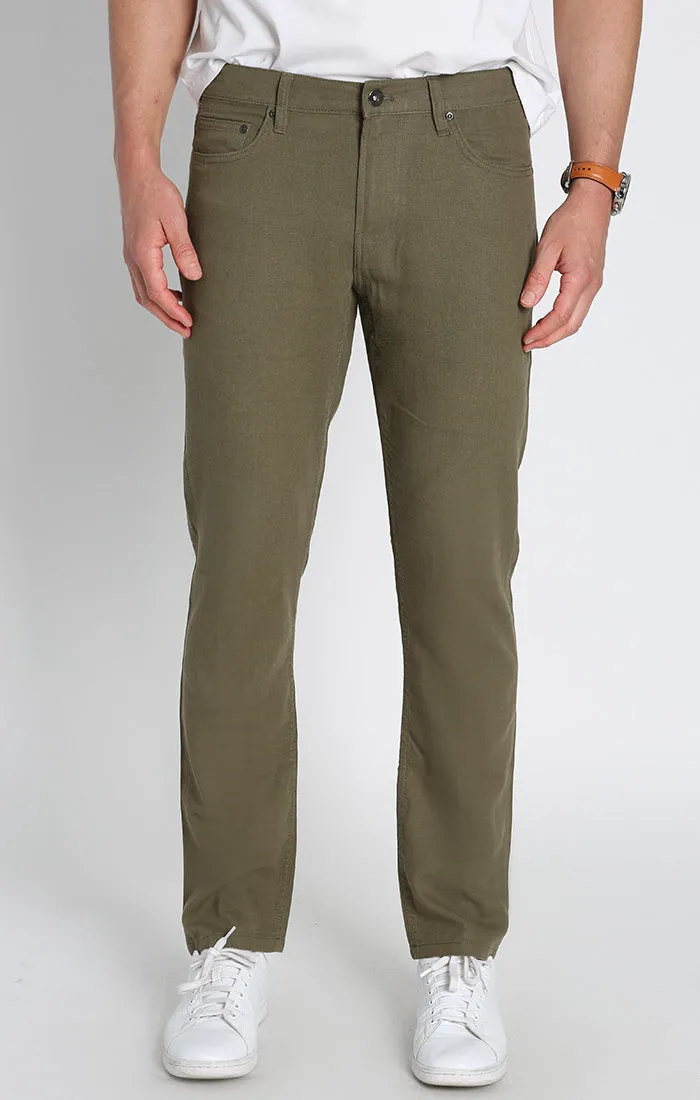 Straight Fit 5 Pocket Linen Pant