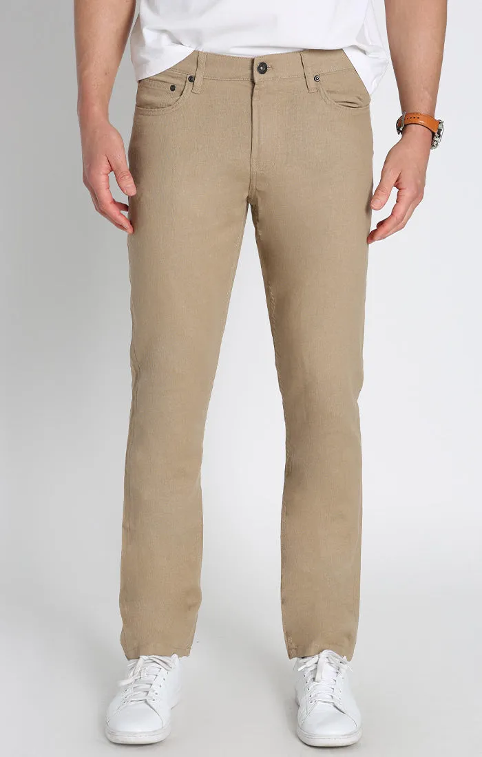 Straight Fit 5 Pocket Linen Pant