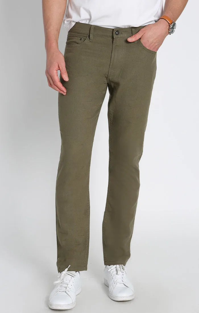 Straight Fit 5 Pocket Linen Pant