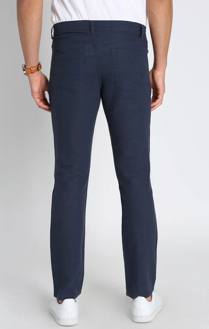 Straight Fit 5 Pocket Linen Pant