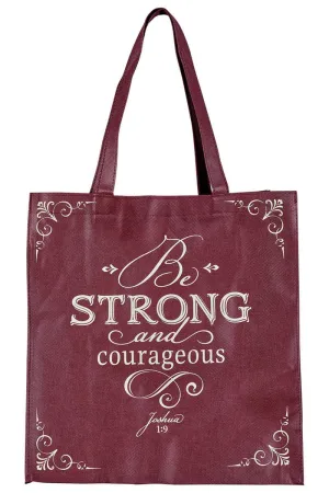 Strong and Courageous Topaz Pink Tote Bag