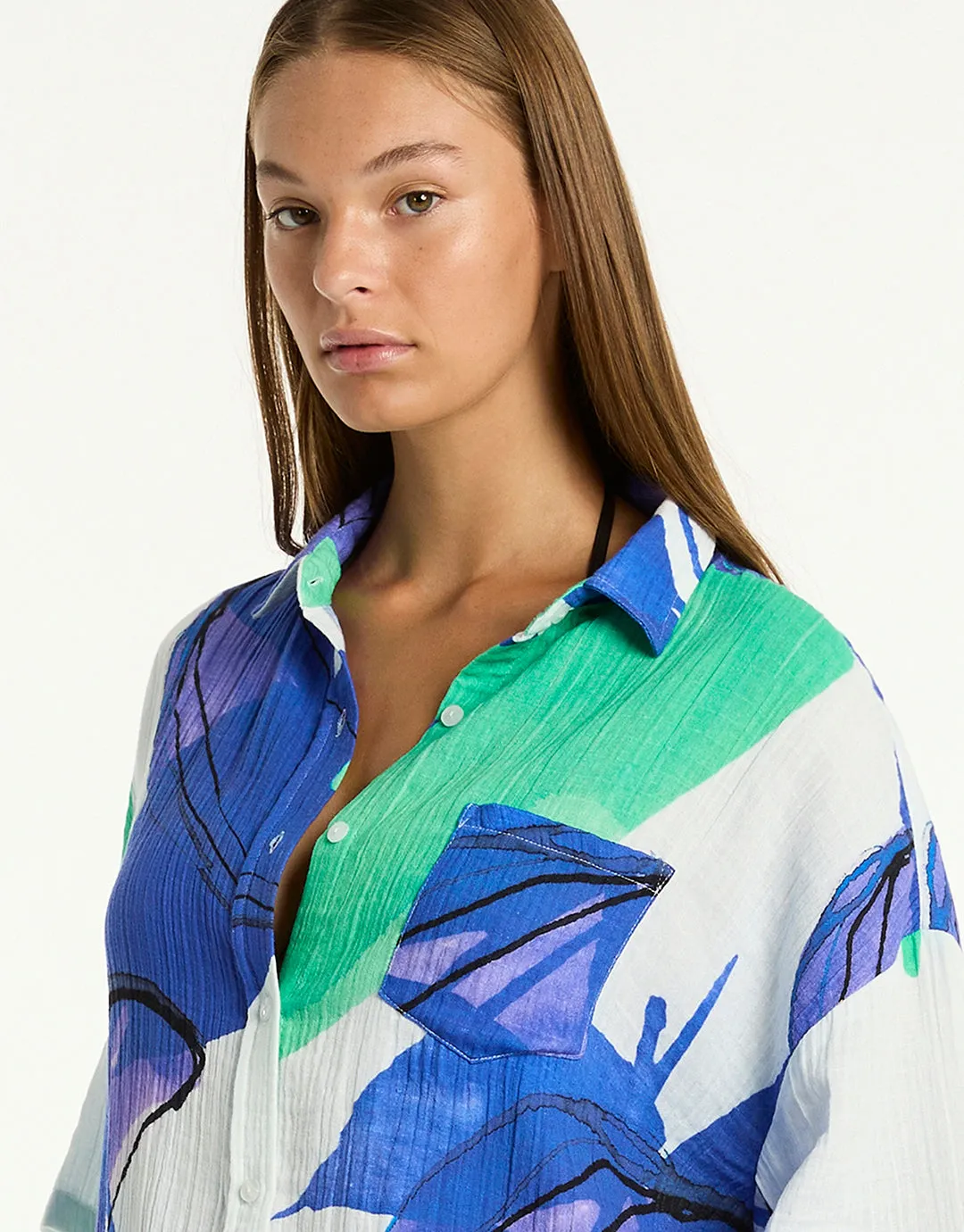 Sublime Aloha Beach Shirt - Cobalt