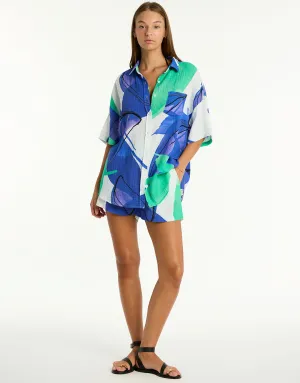 Sublime Aloha Beach Shirt - Cobalt