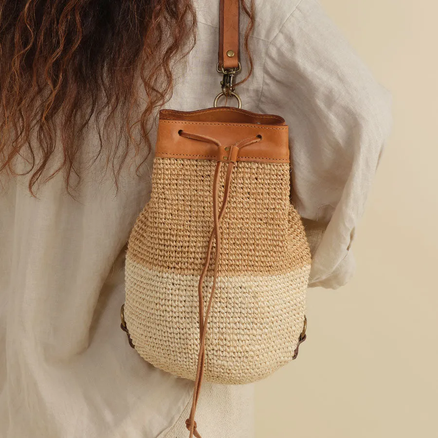 Transito Woven Mini Backpack Natural-White