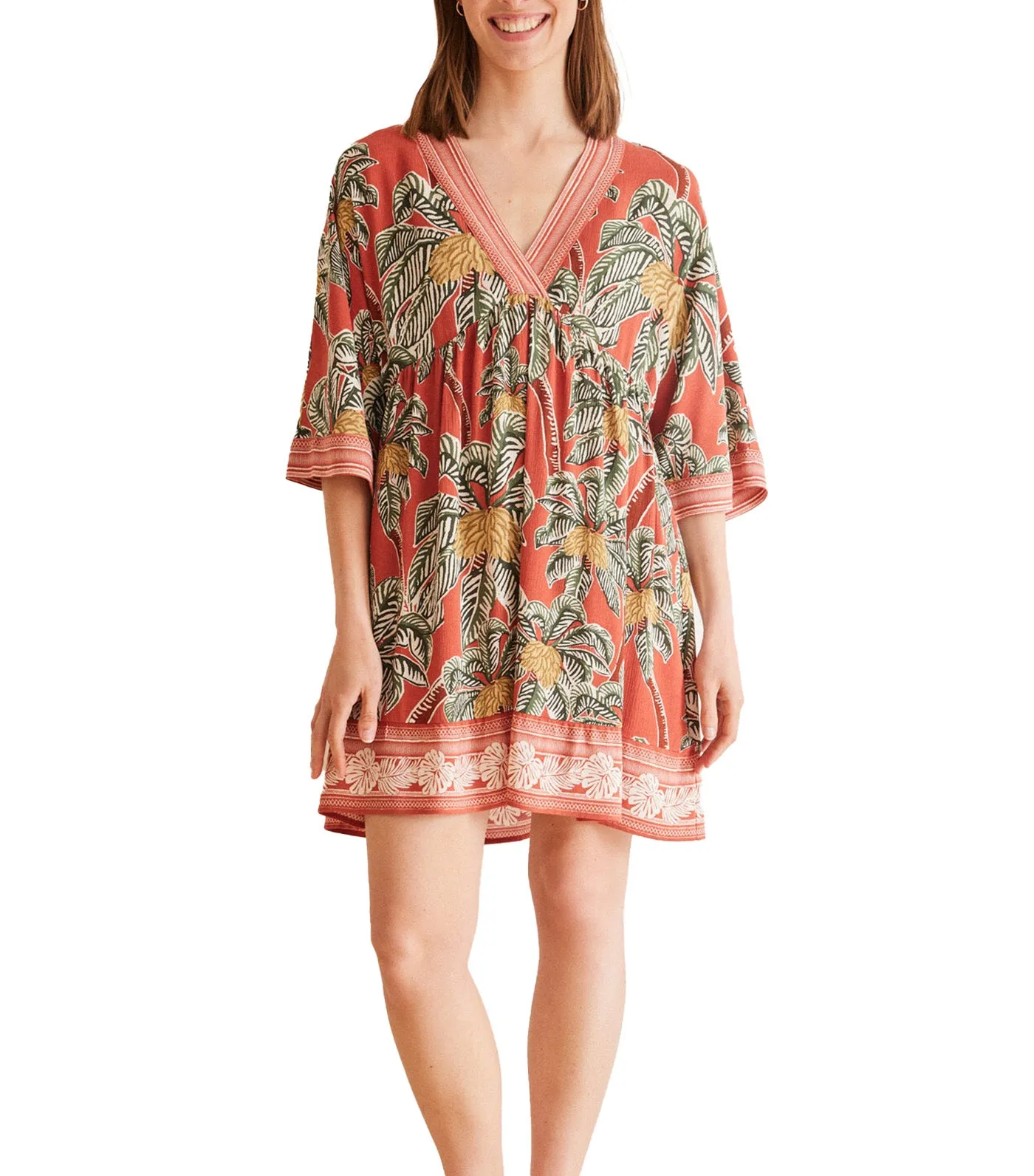 Tropical Print Viscose Dress