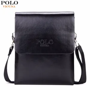 VICUNA POLO Hot Sell Brand Solid Double Pocket Soft Leather Men Messenger Bag Small 2 Layer Mens Travel Bag Mens Bag For Phone