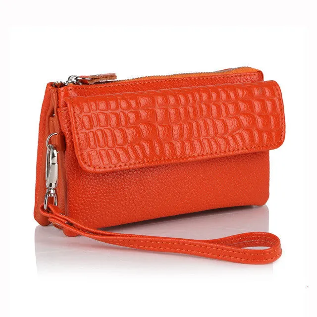 Wholesale 2017 Top Quality women genuine leather wristlet evening clutch female purse messenger bags handbag,YB-DM608