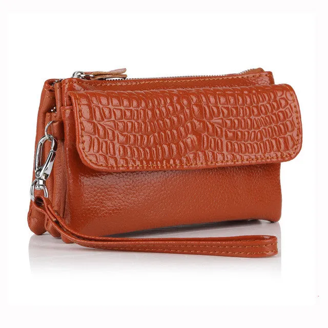 Wholesale 2017 Top Quality women genuine leather wristlet evening clutch female purse messenger bags handbag,YB-DM608