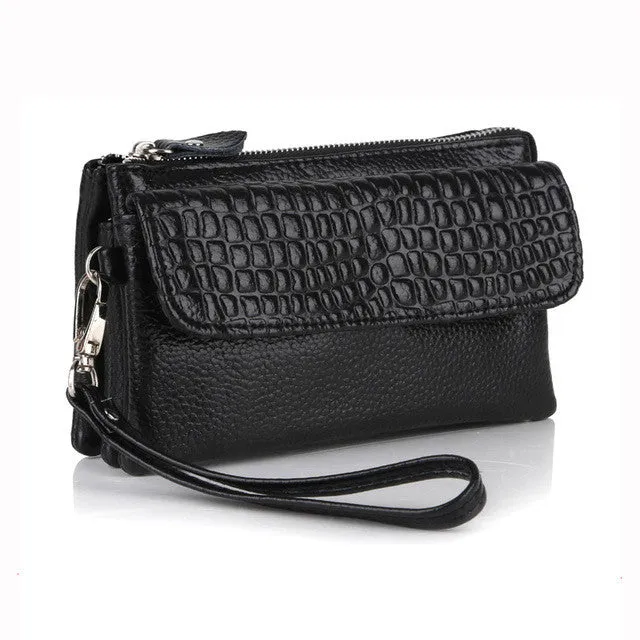 Wholesale 2017 Top Quality women genuine leather wristlet evening clutch female purse messenger bags handbag,YB-DM608