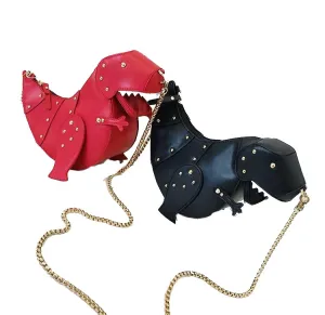 Women Dinosaur Shape Chain Shoulder Bags