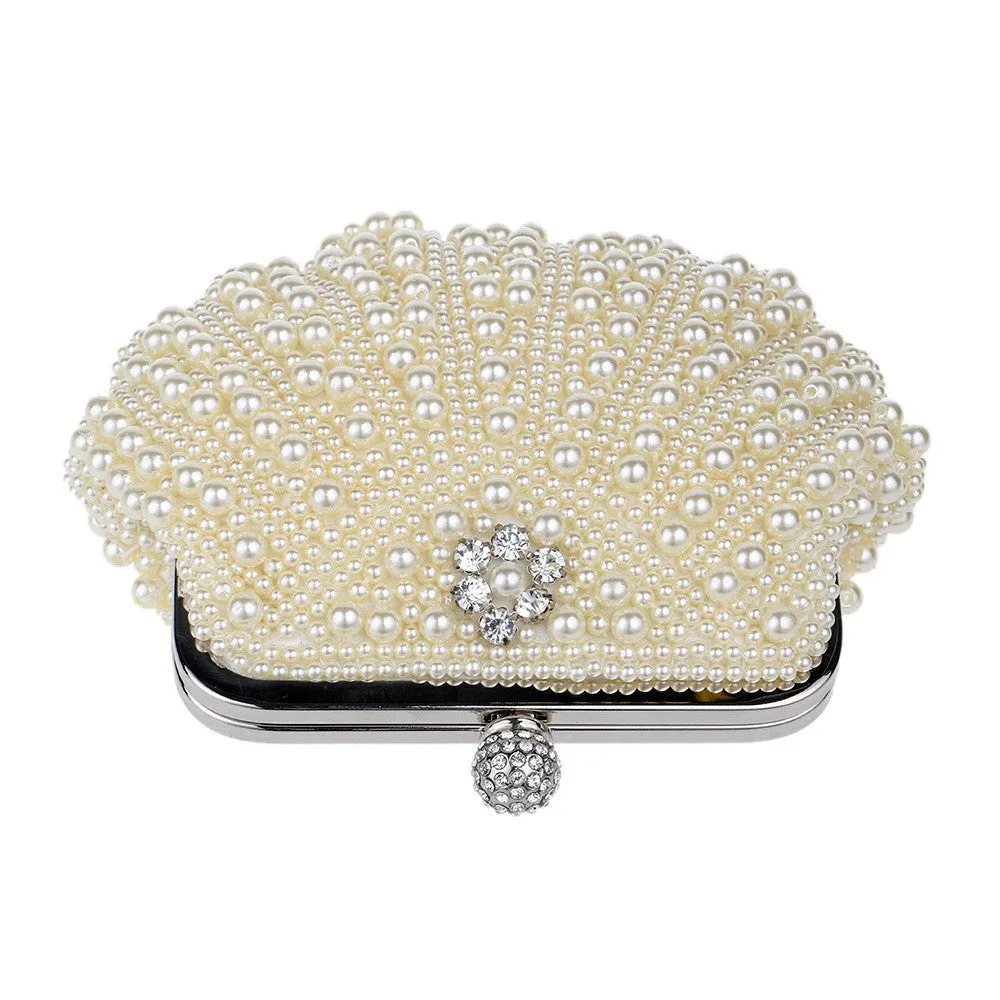 Womens Party Luxury Handbag  Women Bags Designer Pearl Evening Clutch